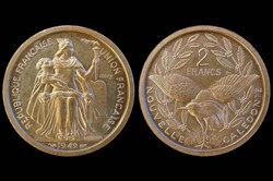 Essai - 1949 New Caledonia, 2 Francs
