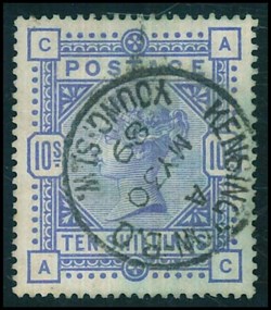 SG 183 Ten Shillings, Ultramarine.