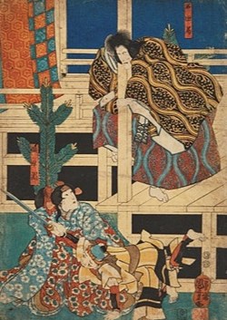 Kuniyoshi, 1797 - 1861 Geisha and Samurai, 1849-53