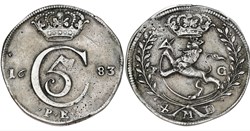 1683 Christian V, Krone.