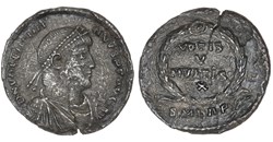 RCV 19333 Valentinian I, 364-75 AD. Lugdunum AR Miliarense, 368 AD.
