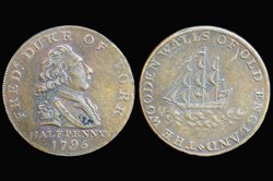 Conder token - 1795 Middlesex Halfpenny, Duke of York, D&H 986