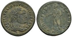 RCV 14182 - Constantius I, AE 27 Follis Cyzikus 305-06 AD