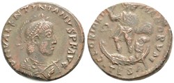 RCV 20257 Valentinian II, 375-92 AD. AE Maiorina. Thessalonica, 379 AD