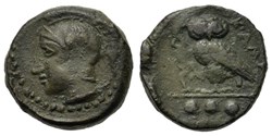GCV 1063 - Sicily, Kamarina, c. 420-405 BC. Æ Trias