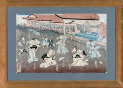Kunisada, Utagawa - Samurai Scene «Katakiuchi Sanjo»