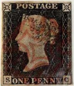 SG 1 - 1840 One Penny Black, plate 4