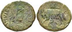 X Municipal Bronze Coinage of Roma, The Ostrogoths. Odovacar, 476-493. Follis or 40 nummi 493-553,