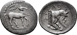 GCV 0791 Sicily, Gela AR Litra, circa 465-450 BC