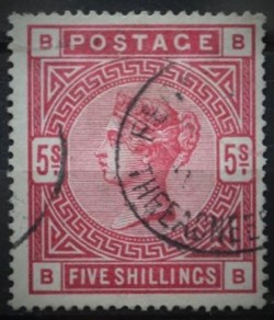 SG 181 Five Shillings Crimson Red