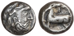 Celtic Central Europe, Pannonia and Balkans, Tetradrachm, “Eselohr” type, c. 200–100 BC