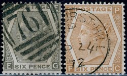 SG 123, 125 . 6 d grey, & d buff, plate 11 & 12