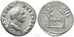 RCV 2300 - Vespasian 69-79 AD. Denarius, Rome 74 AD