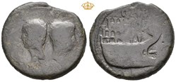 RPC I 517 Octavian, with Divus Julius Caesar. Æ dupondius, Vienne, Gaul, circa 36 BC.