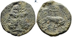 GCV 1167 (as) Sicily, Panormos AE As, ca 120 BC. P. Terentius, magistrate.