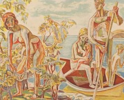 Storstein, Aage; Family in boat, 1961