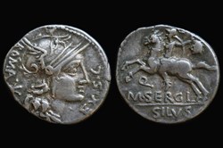 RRC 286/1 M. Sergius Silus. Denarius 116 or 115 BC