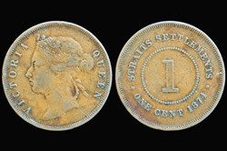 Straits Settlements - 1874 1 Cent