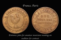 France - Entrance token for audition, Paris