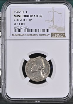 1962-D NGC AU58 Incomplete Planchette