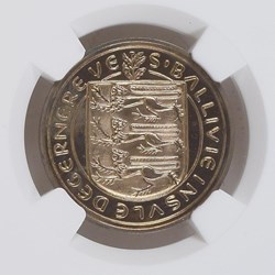 1956 Guernsey 4 Doubles - NGC PF65 RB Cameo