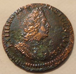 Louis XIV liard de France au buste âgé 1696 Paris