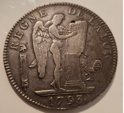 Ecu de 6 livres au Génie daté 1793 type République Françoise Paris