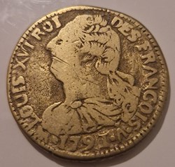 Louis XVI- 2 sous Saint-Domingue Imitation du 2 sol au faisceau François 1791 Paris 1er type