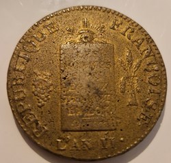 2 sols aux balances type daté, tranche brut 1793 Orléans