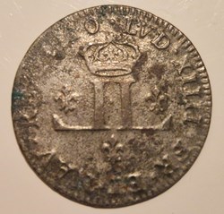 Louis XIV- 30 deniers "mousquetaire" 1710 Lyon