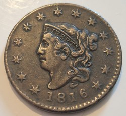 USA: 1 cent Matron 1816