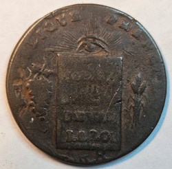 Sou de Saint-Domingue 1801, imitation du sol aux balances de la convention 2ème type