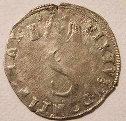 Pinatelle ou double sol Parisis- Sixte V Charles de Bourbon légat Avignon