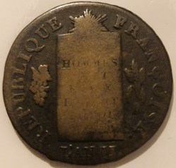 ½ sol aux balances convention 1793 La Rochelle
