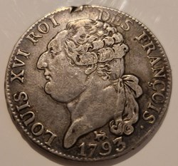 ½ écu constitutionnel - Louis XVI 1793 Paris