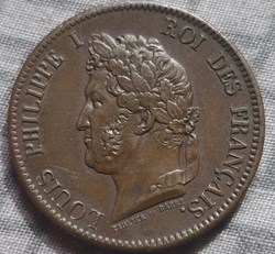 Louis-Philippe I- 5 centimes atelier Paris pour la Guadeloupe