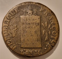 2 sols aux balances non daté, 1794 Pau