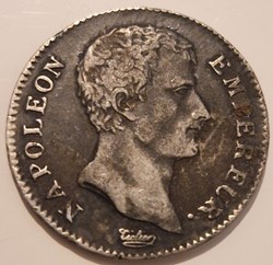 1 franc Napoléon Empereur Tête nue, calendrier révolutionnaire an 13 (1804) Paris