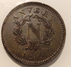 5 centimes Napoléon Siège d'anvers 1814