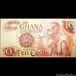 GHANA / P-16.f / 10 Cedis / 1978
