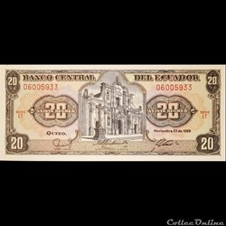 EQUADOR / P-121A.a / 20 Sucres / 1988