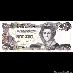 BAHAMAS / P-42.a / 50Cents / 1974