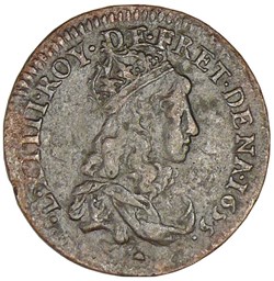 Louis XIV - Liard de France au buste juvénile