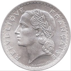 5 francs Lavrillier, Aluminium
