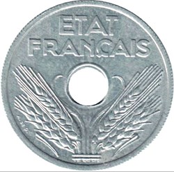 20 centimes Etat Francais, type vingt