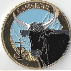 Souvenirs et patrimoine - La Camargue - taureau de couleur