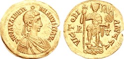 Solidus in the name of Valentinian III
