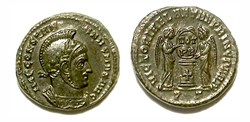 Constantine I - VICTORIAE LAETAE PRINC PERP - Ticinum