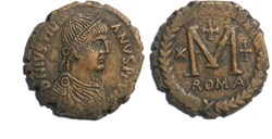 Justinian - Follis 40 Nummi - Rome