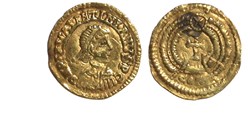 Tremissis in the name of Valentinian III